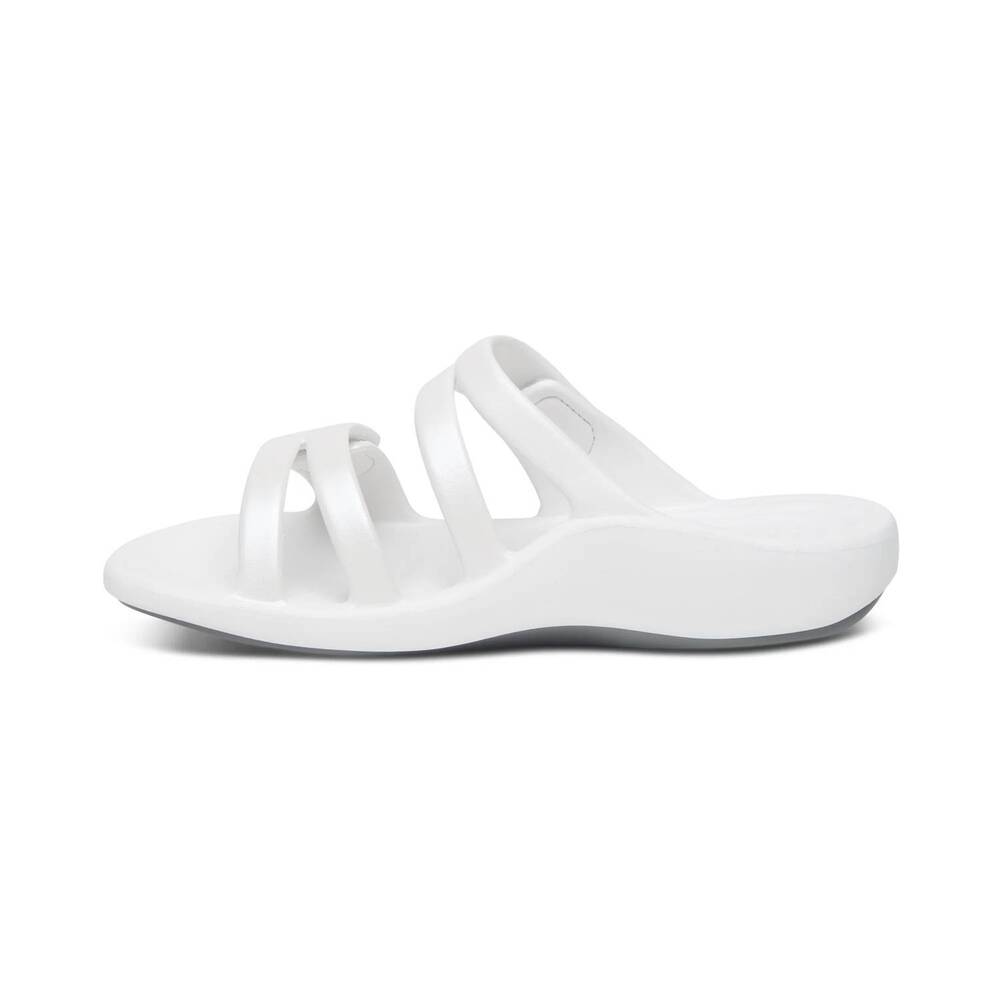 NEW AETREX women's janey sport slide sandals in white